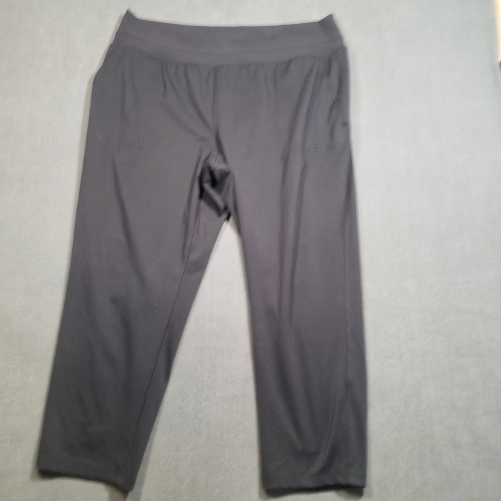 Stylus Active Pants Womens XXL Black Ribbed Waist Straight Leg‎ Pockets